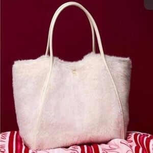 Victoria's Secret Cream Faux Fur Tote